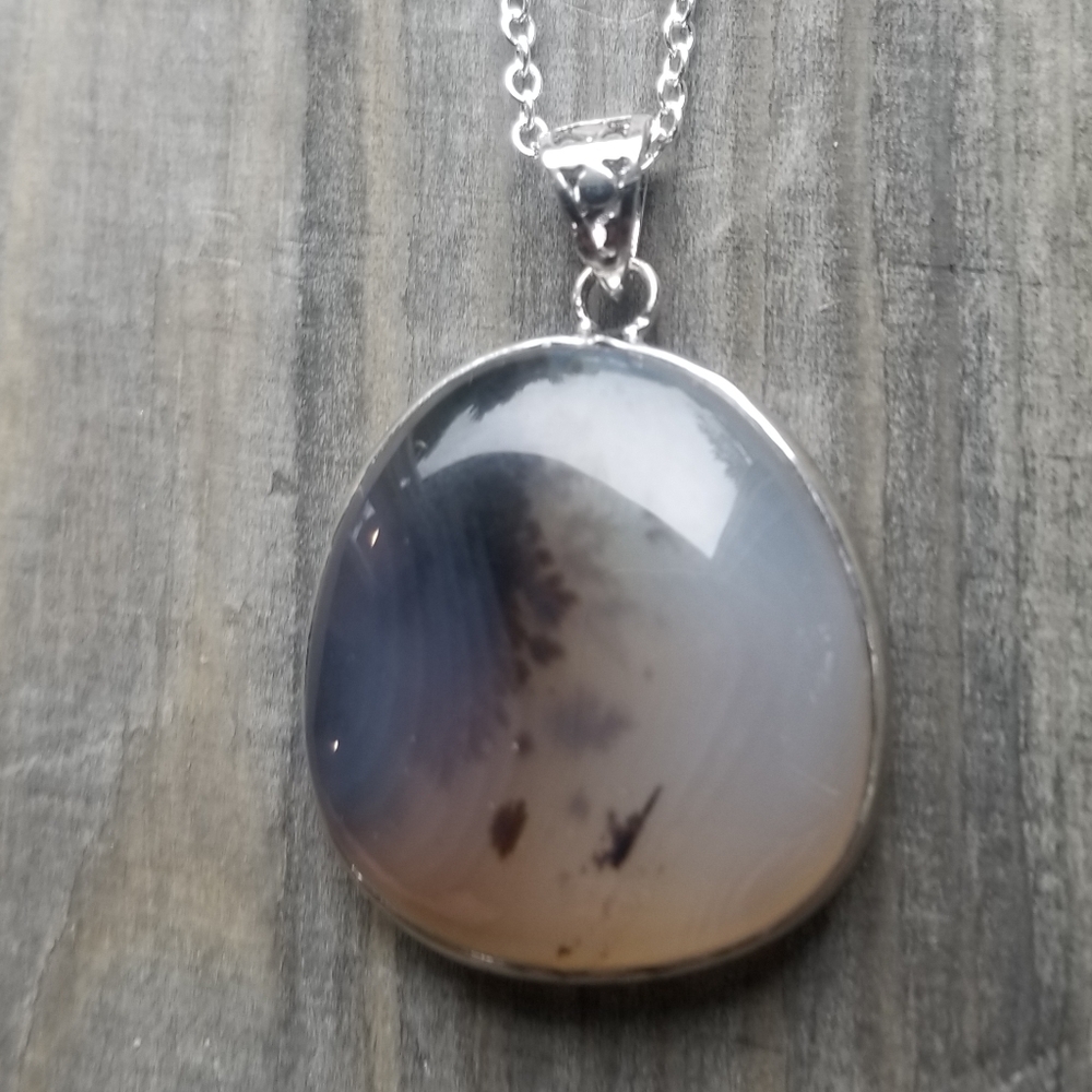 Montana agate 925 sterling silver necklace